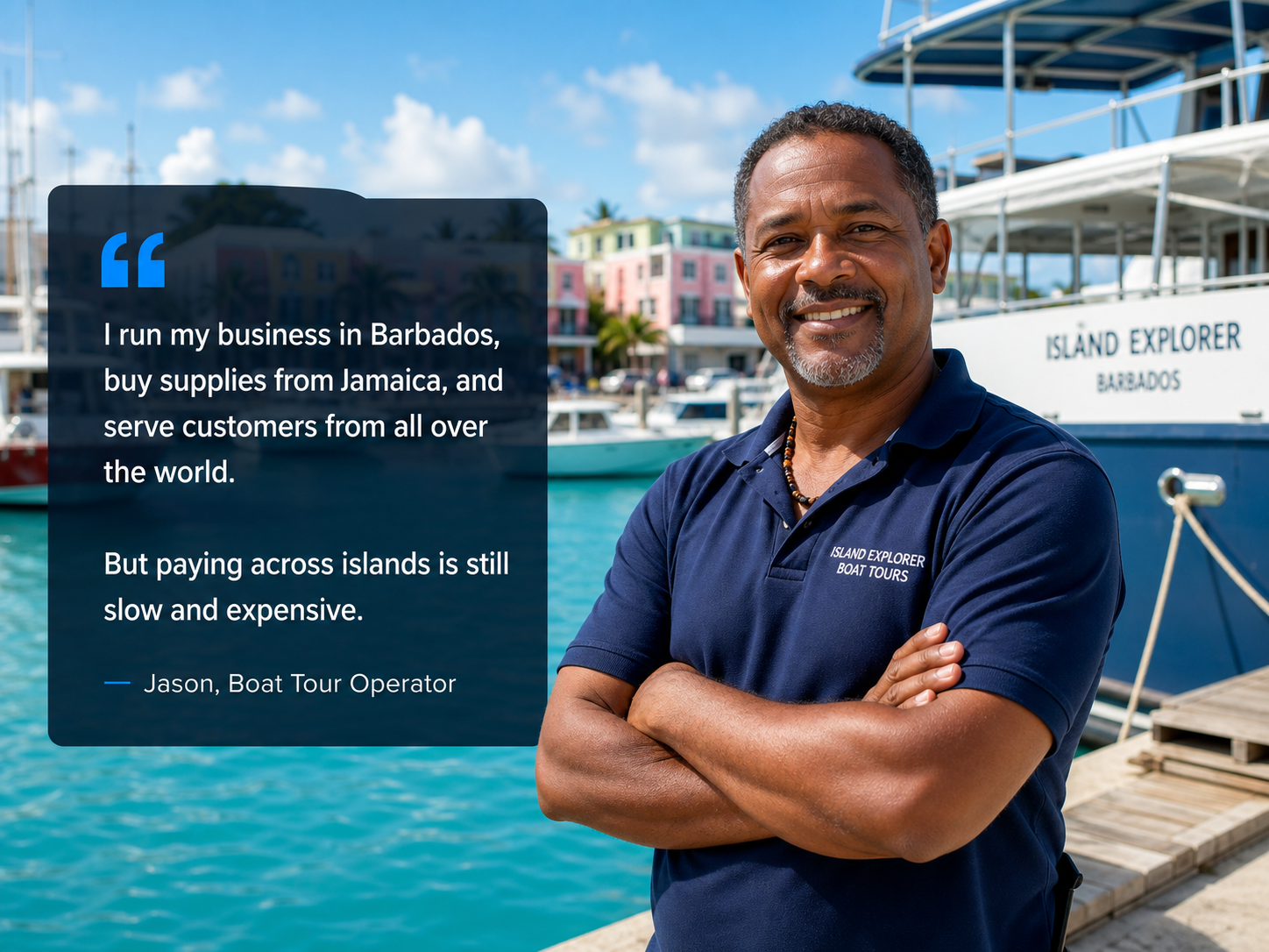 Jason, a Barbados boat tour operator